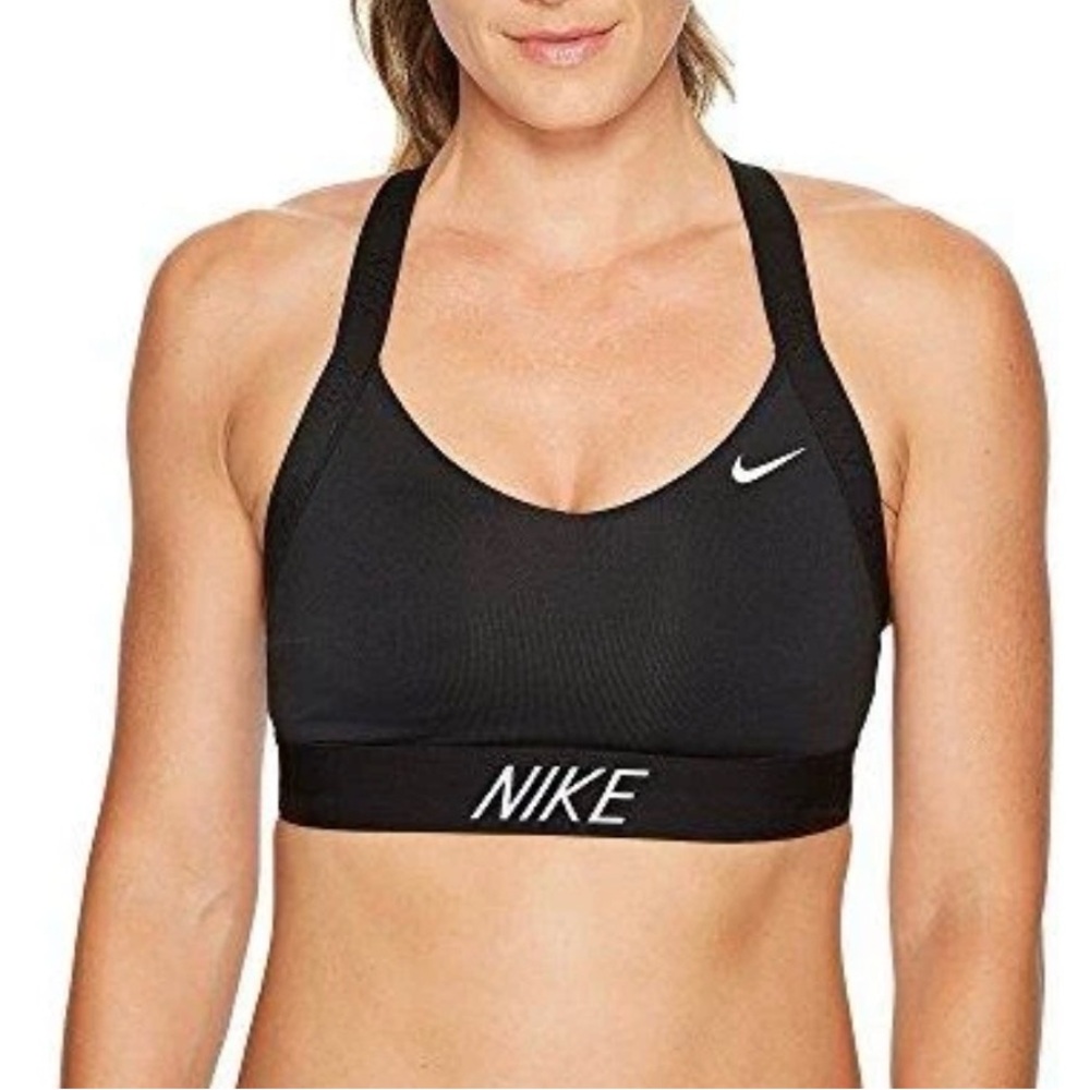 Nike Dri-FIT Black Racerback Sports Bra Medium Support Full Coverage M